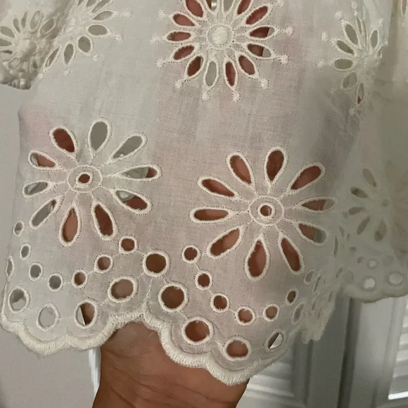 Madewell Embroidered Shirred Puff Sleeve Top - Picture 11 of 16